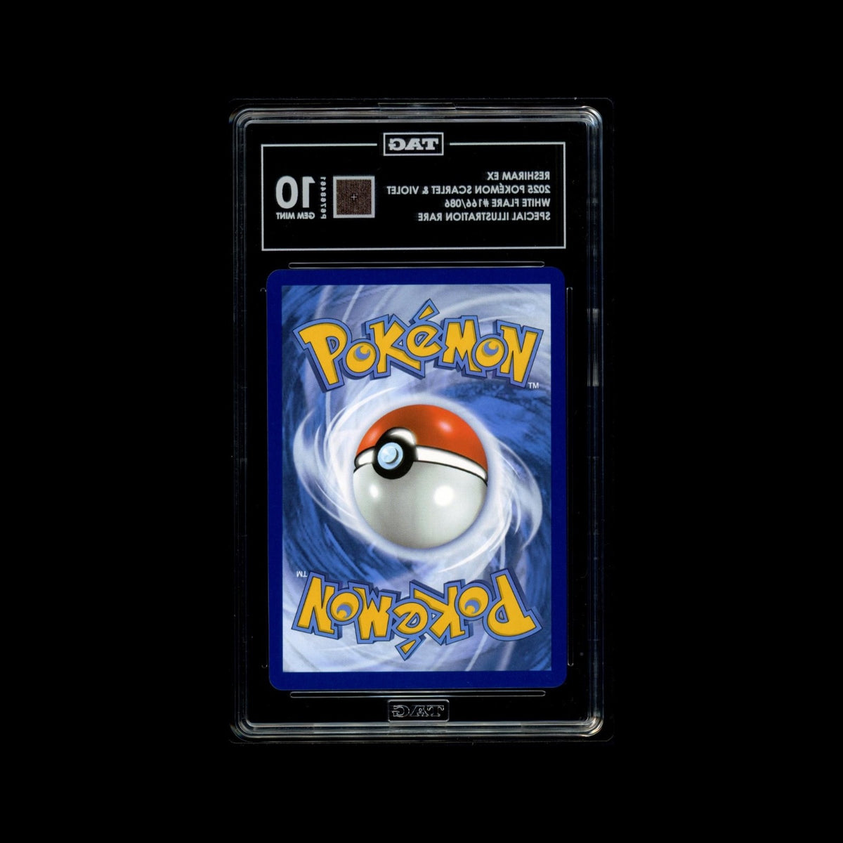 2025 Pokemon White Flare Reshiram ex Special Illustration Rare #166/086 TAG 10