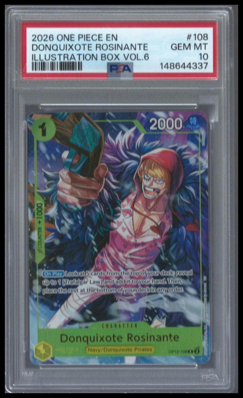 Donquixote Rosinante OP12-108 (Illustration Box Vol.6) PSA 10